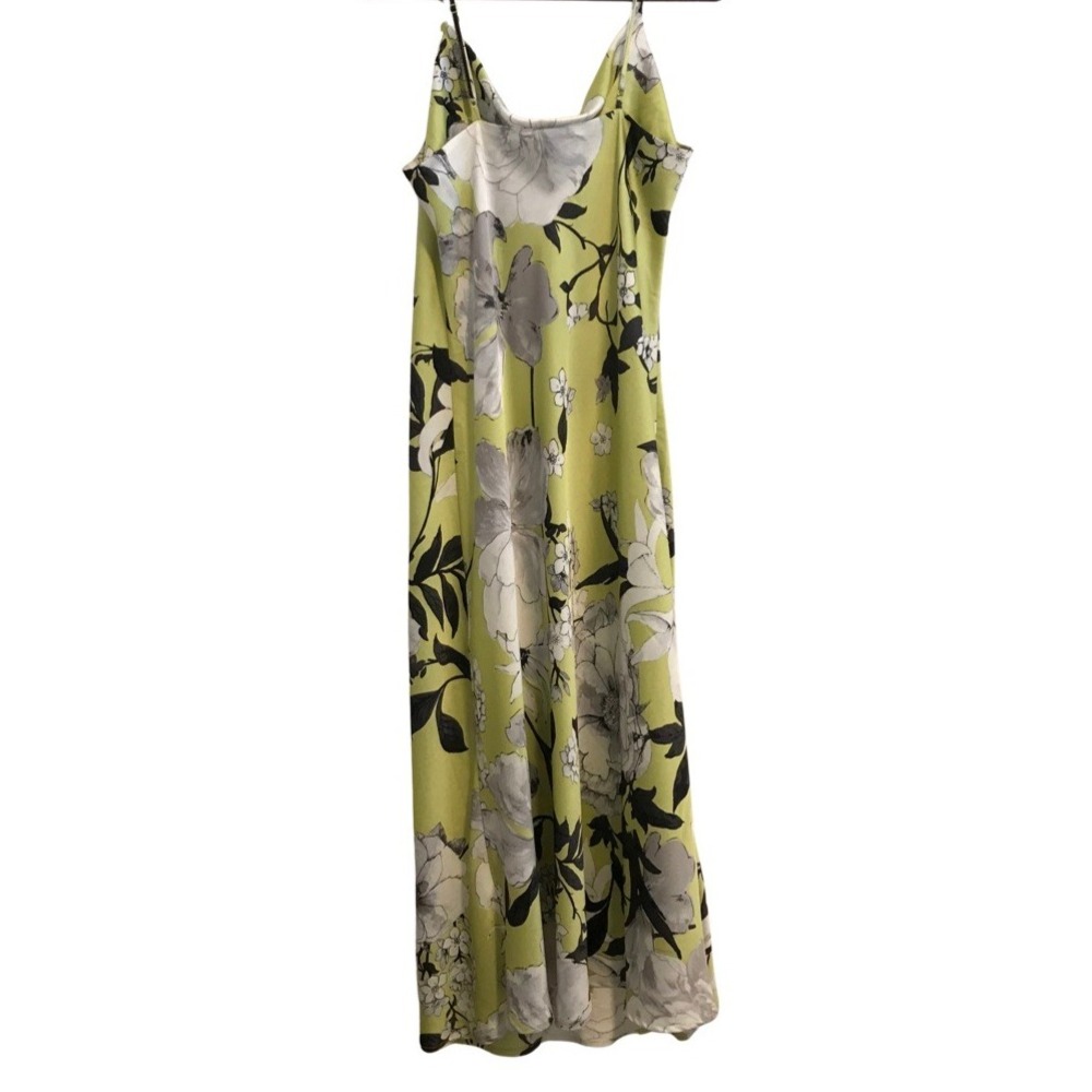 Sara Michelle Floral Maxi Slip Dress Large Satin Spaghetti Straps Feminine Boho - Picture 5 of 15